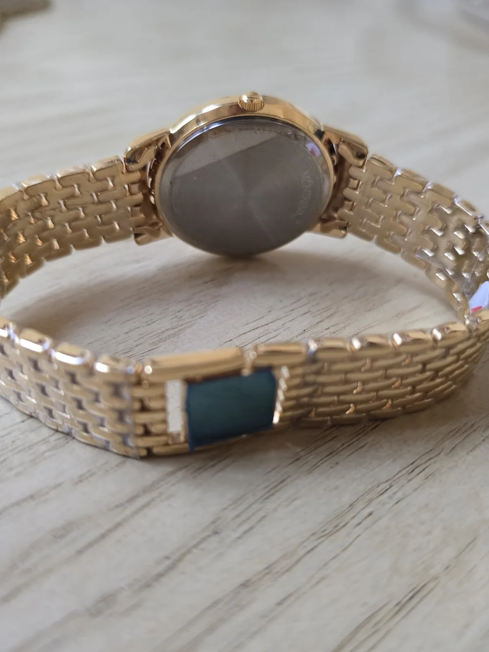 Gold Tone Men’s Analog Watch with Crystal Accents